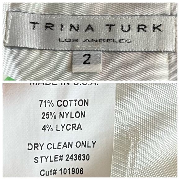 Trina Turk Women's Sundress Halter Tie Neck A-line White Pastel Stripe Size 2 - Picture 11 of 12